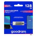 Goodram USB flash disk, USB 3.0 (3.2 Gen 1), 128GB, ODA3, strieborný, ODA3-1280S0R11, USB A / USB C