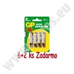 GP alkalická AA batéria , balenie 6+2 ks ZADARMO B13218