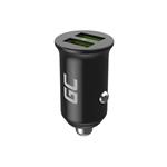 Green Cell Nabíječka do auta 36W GC PowerRide Nano36 s rychlonabíjením 2x USB-A Ultra Charge CADM-GC-36AA