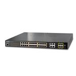 GS-4210-24P4C PoE switch L2/L4, 28(24 PoE)x 1000Base-T, 4x SFP, Web/SNMPv3, ext 10Mb/s, 802.3at-220W