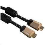 Hama HDMI kábel vidlica - vidlica, pozlátený, ferity, kovové vidlice, opletený, 5*, 1,5 m 122124