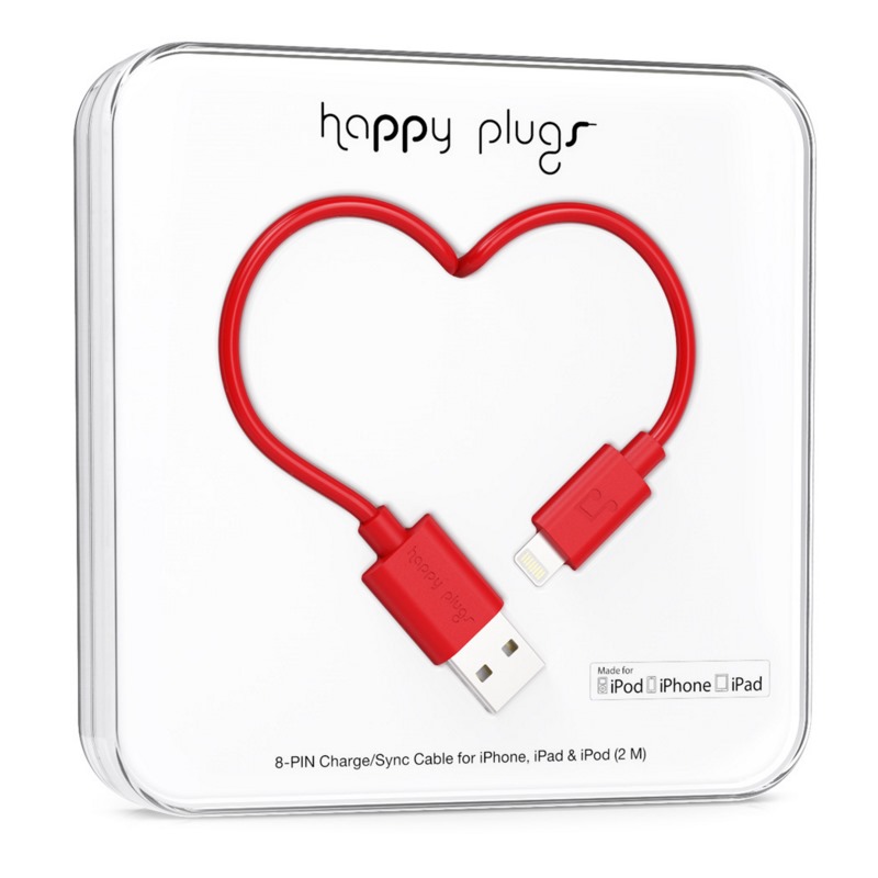 Happy Plugs kabel Lightning to USB Charge/Sync (2.0m) - Red 9901