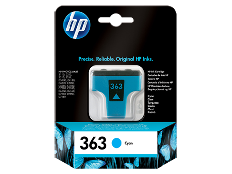 HP 363 - 4 ml - azurová - originál - inkoustová cartridge - pro Photosmart 31XX, 33XX, 8250, C5170, C8771EE#BA3