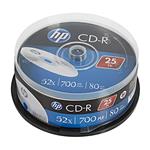 HP CD-R, CRE00015-3, 25-pack, 700MB, 52x, 80min., 12cm, bez možnosti potlače, cake box, Standard, p