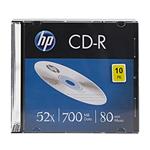 HP CD-R, CRE00085-3, 10-pack, 700MB, 52x, 80min., 12cm, bez možnosti potlače, slim case, Standard,