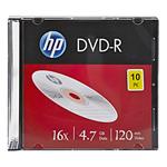 HP DVD-R, DME00085-3, 10-pack, 4.7GB, 16x, 12cm, slim case, bez možnosti potlače, pre archiváciu dá