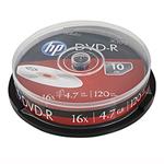 HP DVD+R, DRE00027-3, 10-pack, 4.7GB, 16x, 12cm, cake box, bez možnosti potlače, pre archiváciu dát