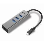 i-tec USB 3.0 Metal 3 port HUB Gigabit Ethernet 1x USB 3.0 na RJ-45 3x USB 3.0 C31METALG3HUB U3METALG3HUB