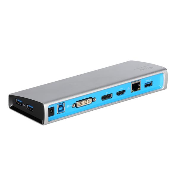 i-tec USB 3.0 METAL Docking Station DVI+HDMI/DP Glan + Audio + USB 3.0 HUB U3METALDOCK