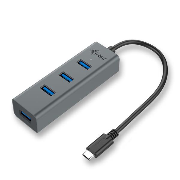 I-TEC USB HUB 3.1 Type C METAL/ 4 porty/ USB 3.0/ šedý C31HUBMETAL403