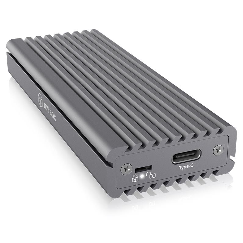 IcyBox External enclosure for M.2 NVMe SSD, USB 3.1 Type-C, Grey IB-1817M-C31