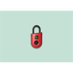 Igloohome Padlock Lite - chytrý visací zámek, otisk prstu, červená 0765855085458