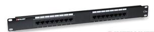 INTELLINET Patch panel 16port Cat5E, UTP, čierny 513548