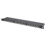 Intellinet Patch panel 24 port Cat6A, tienený FTP, čierny, 0.5U 720922