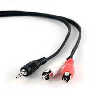 kábel audio prepájací z jack 3,5 mm na 2x RCA (Cinch) 2.5m CABLEXPERT