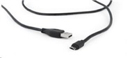 Kabel CABLEXPERT MicroUSB oboustranný univerzální konektor, 1,8m, černý