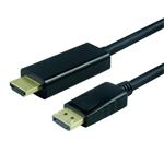 Kábel DisplayPort na HDMI M/M 2m, jednosmerný, 4K@60Hz UHD, audio, čierny, pozl. konektor 11045786