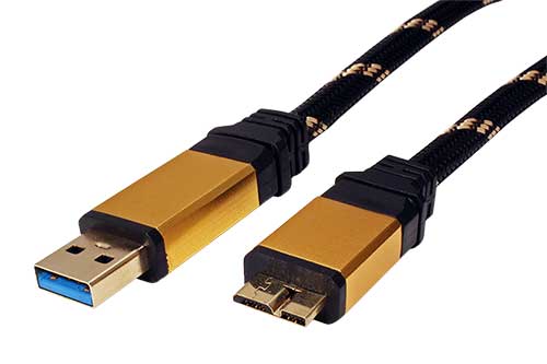 Kábel Gold USB 3.0 SuperSpeed kabel USB3.0 A(M) - microUSB3.0 B(M), 0,8m 11.02.8878