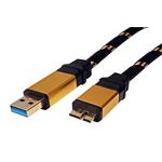 Kábel Gold USB 3.0 SuperSpeed kabel USB3.0 A(M) - microUSB3.0 B(M), 0,8m 11.02.8878