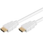 kábel HDMI-HDMI 3m, High Speed + Ethernet, biely, pozlátené konektory, verzia 1.4