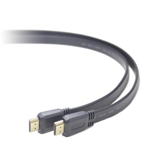 kábel HDMI/M - HDMI/M 1.4 dĺžka 1,8m, CABLEXPERT plochý kábel, čierny CC-HDMI4F-6