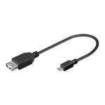 Kabel USB 2.0 A/MICRO-B 0,2m cierny