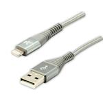 Kábel USB (2.0), USB A M- Apple Lightning M, 1m, MFi certifikácia, 5V/2,4A, strieborný, Logo, box, KUATCML10ABL