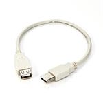 Kábel USB (2.0), USB A M- USB A F, 0.3m, čierny/biely, Logo, blistr 8590274406100