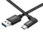 Kábel USB (2.0), USB A M- USB C M, 1.1m, guľatý, čierny, Avacom, konektor v uhle 90° DCUS-TPCLR-10K