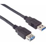 Kábel USB 3.0 A-A 0,5 m A(M)- A(F) prodlužovací, černý ku3paa05bk