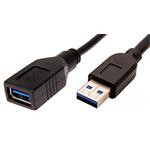 Kábel USB 3.0 A-A 0,8m A(M)- A(F) prodlužovací, černý 11.02.8977