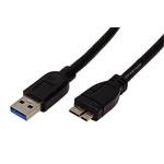 Kábel USB 3.0 SuperSpeed USB3.0 A(M) - microUSB3.0 A(M), 2m, černý 11.02.8874