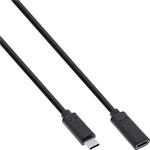 Kábel USB 3.2 Gen 1x2, Typ C CM/CF 2m, 10Gbps, PD 60w 20V3A, čierny, predlžovací In35772