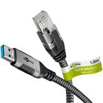 Kábel USB A 3.0 na RJ45 (Gigabit Ethernet), 1m, čierny/sivý 70299