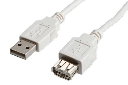 Kábel Value USB 2.0 A-A 1,8m prodlužovací, bílý/šedý