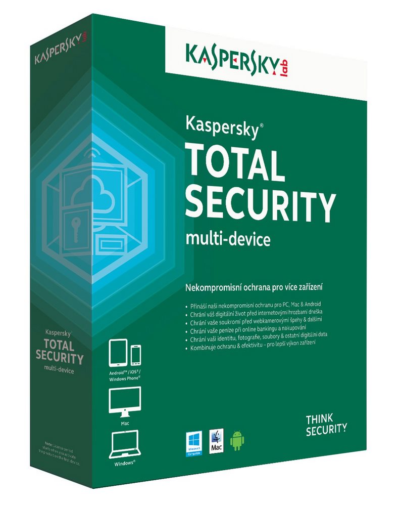 Kaspersky Total Security MD 2017 CZ, 1x, 1 rok KL1919XCAFS