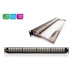 Keline K-Cat.6A, 10Giga Patch panel 24xRJ45/s,1U,čierny KEP-C6A-S-10G