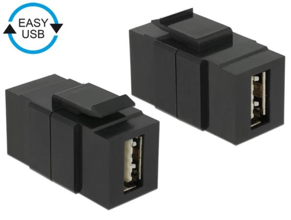 Keystone module EASY-USB 2.0 A female > EASY-USB 2.0 A female black 86368