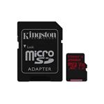 Kingston 256GB microSD XC Canvas React Card, 100R 80W UHS-I V30 A1 + SD adaptér SDCR/256GB