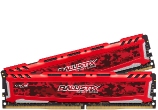 kit 32GB DDR4-2400MHz Crucial Ballistix Sport LT Red CL16 SRx8 uDIMM kit 2x16GB BLS2C16G4D240FSE