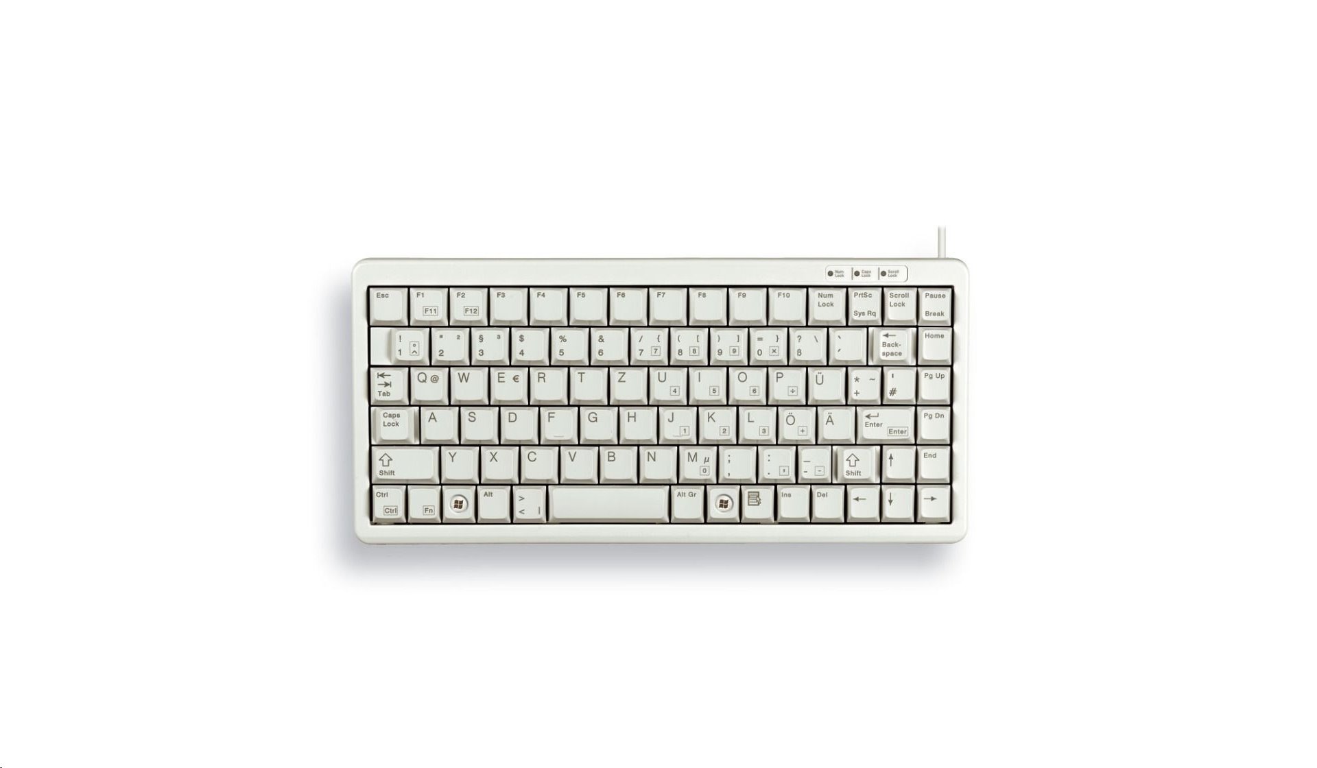 Klávesnica Cherry G84-4100LCMEU-0, KEY, USB, světlá, 86 kláves, EN