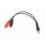 konektor jack 3,5mm 4 pinový IN na 2x jack 3,5 mm audio stereo + mikrofón OUT, čiernyCABLEXPERT