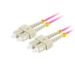 LANBERG optický patch cord MM SC/UPC-SC/UPC duplex 1m LSZH OM4 50/125 průměr 3mm, barva magenta FO-SUSU-MD41-0010-VT