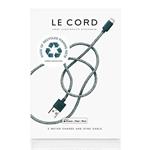 Le Cord kábel Braided Recycled Cable Lightning to USB 2m - Ghost Net Green LC1330