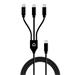 Le Cord kábel USB-C 3 in 1 multi cable made of recycled plastics 1.2m - Black LC1392