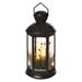 LED dekorácia – vianočný lampáš so sviečkami čierny, 35,5 cm, 3x C, vnútorný, vintage 8592920098882