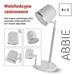 LED stolná lampa ABBIE, dobíjacia, biela 8592920137796