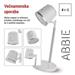 LED stolná lampa ABBIE, dobíjacia, biela 8592920137796