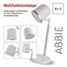 LED stolná lampa ABBIE, dobíjacia, biela 8592920137796