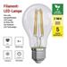 LED žiarovka Filament A60 / E27 / 5 W (75 W) / 1 060 lm / teplá biela